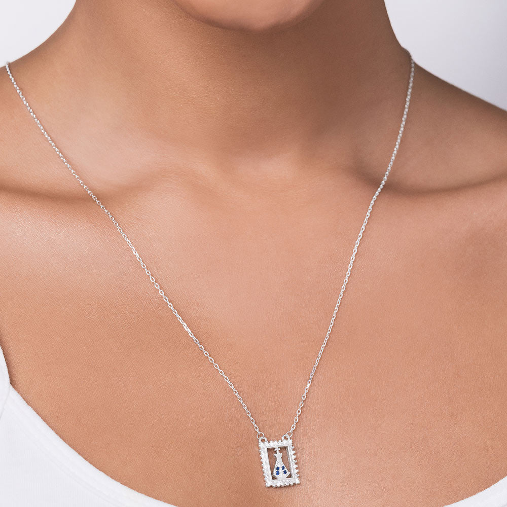 SILVER 925 HEARTS OF FAITH SCAPULAR NECKLACE