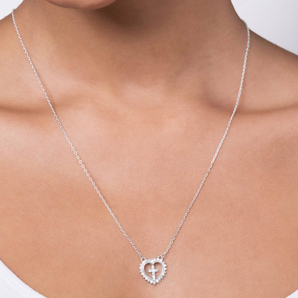 SILVER 925 HEARTS OF FAITH SCAPULAR NECKLACE