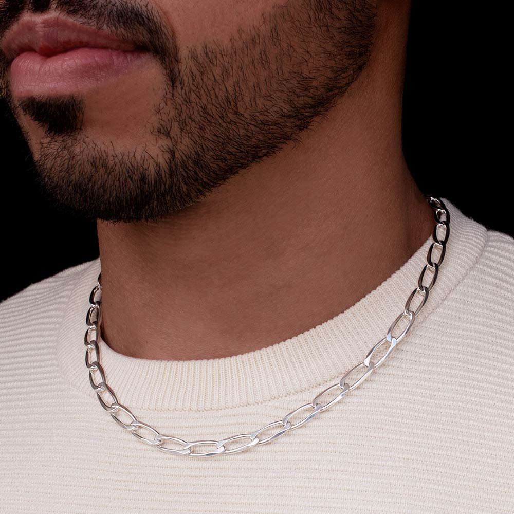 MEN'S SOLID STERLING SILVER 925 CHAIN NECKLACE