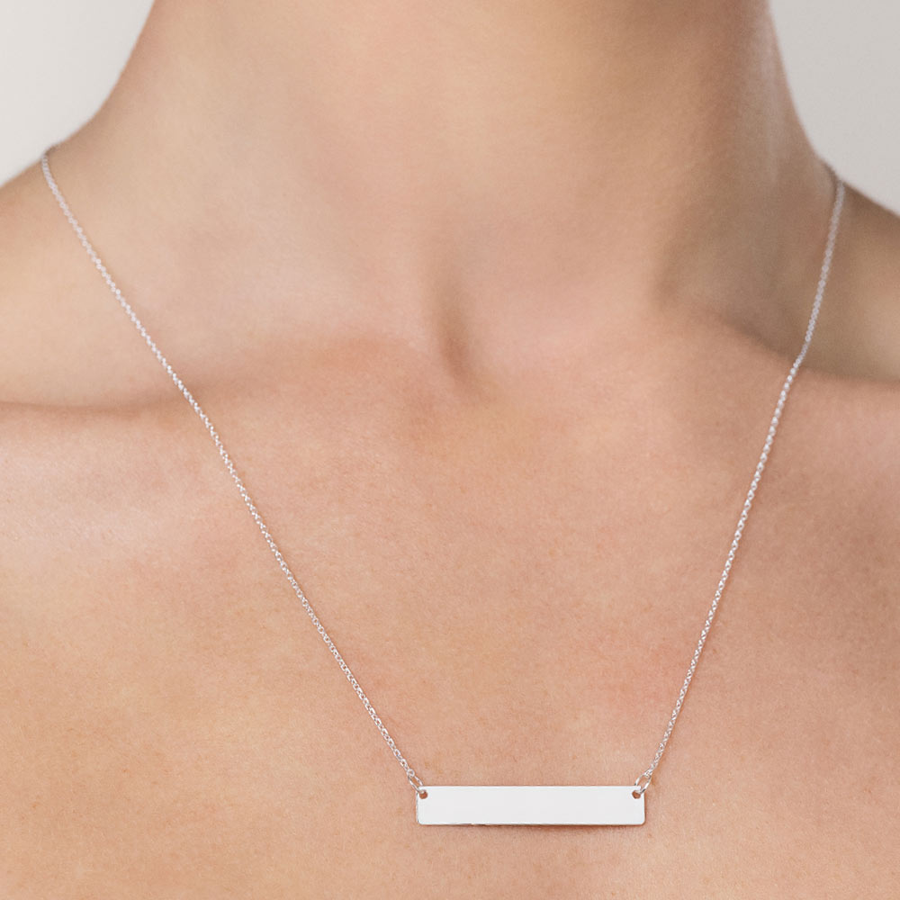 SILVER 925 CUSTOMIZABLE PLAQUE NECKLACE