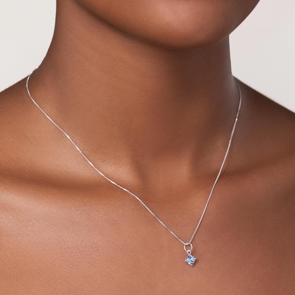 SILVER 925 LIGHT BLUE ESSENTIAL NECKLACE