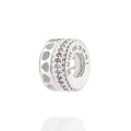 SILVER 925 AMETHYST HEARTLINE CHARM