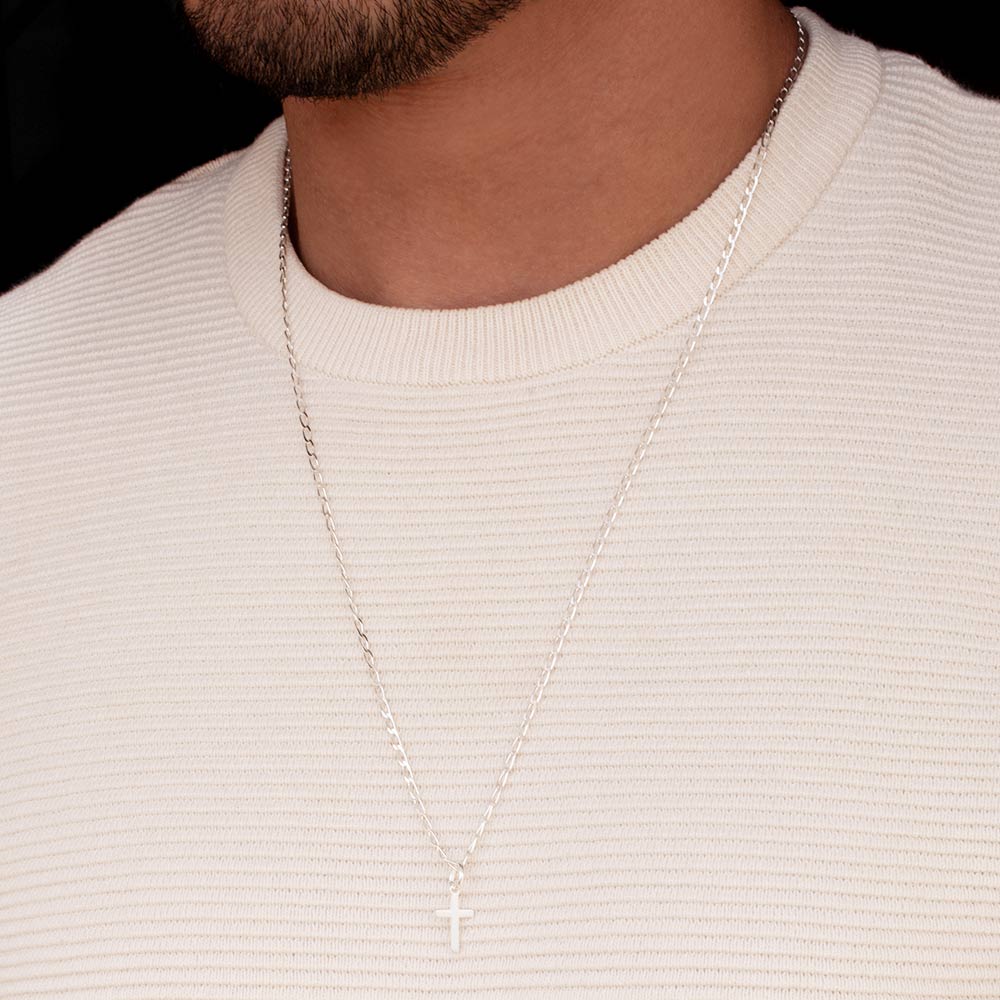 MEN'S SILVER 925 PLAIN CROSS PENDANT