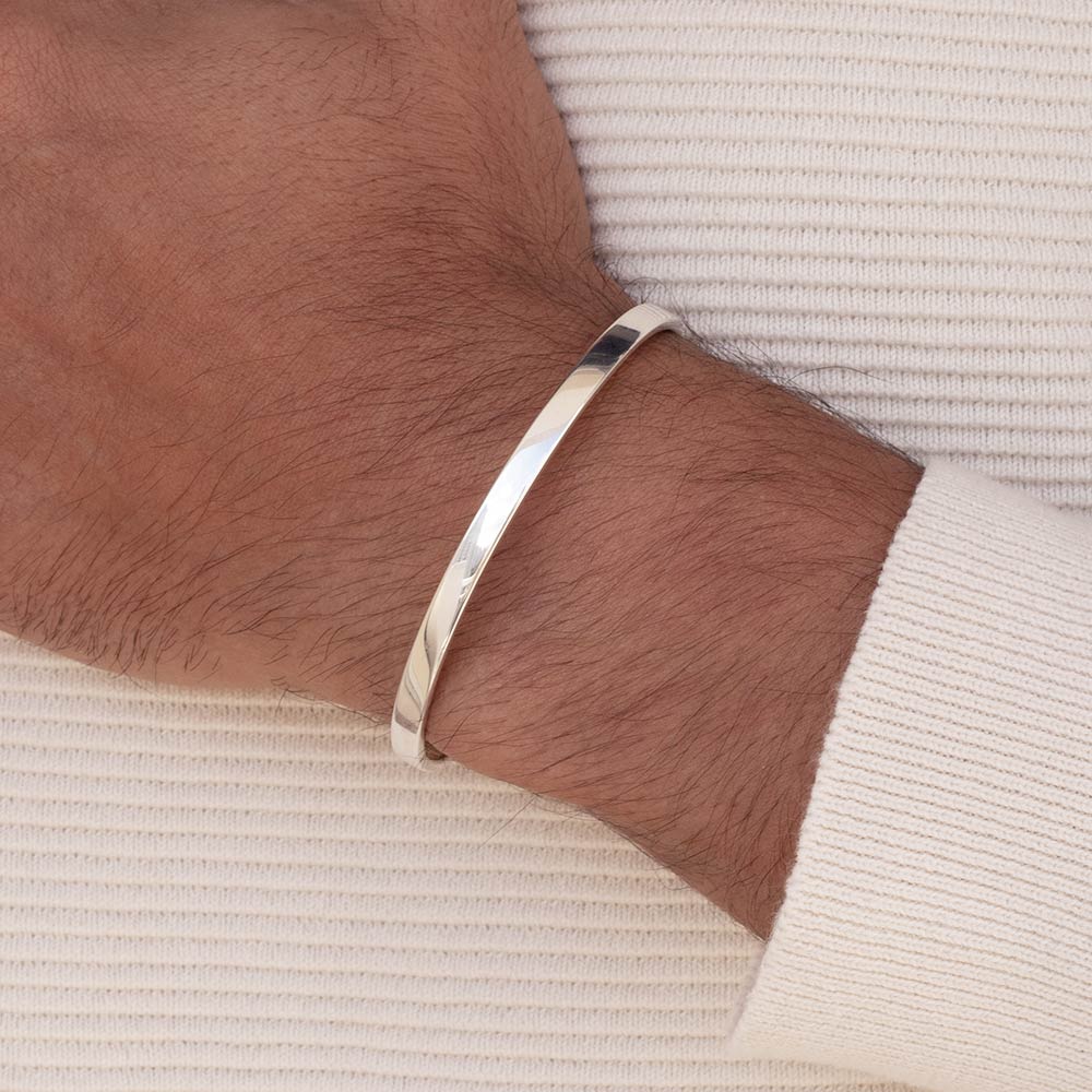 MEN'S SILVER 925 RECTANGULAR TUBE BRACELET